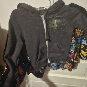 Charcoal Butterfly Wing Hoodie for Kids